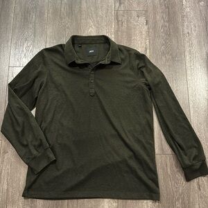 JEFF New York green long sleeve polo shirt L
